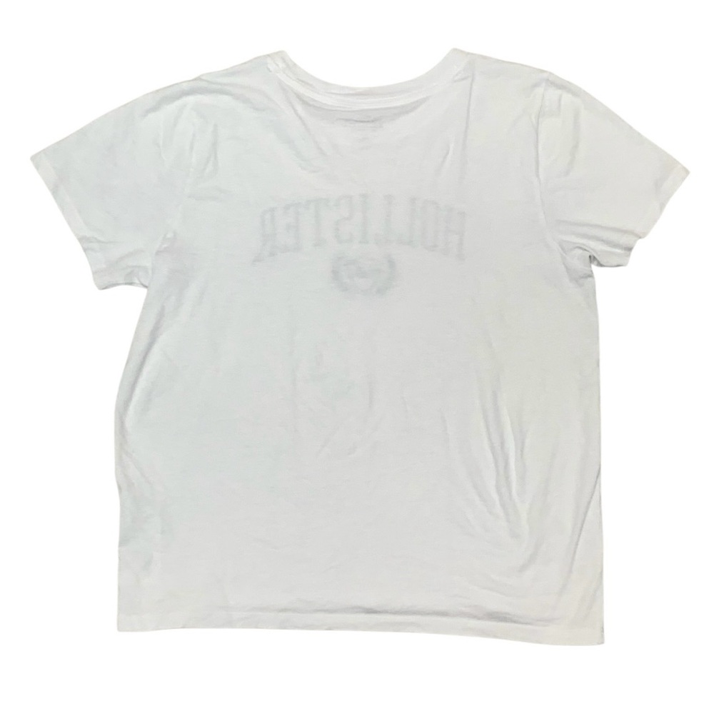 Hollister White T-Shirt with Navy Logo - Women’s Size Medium - Picture 3 of 3